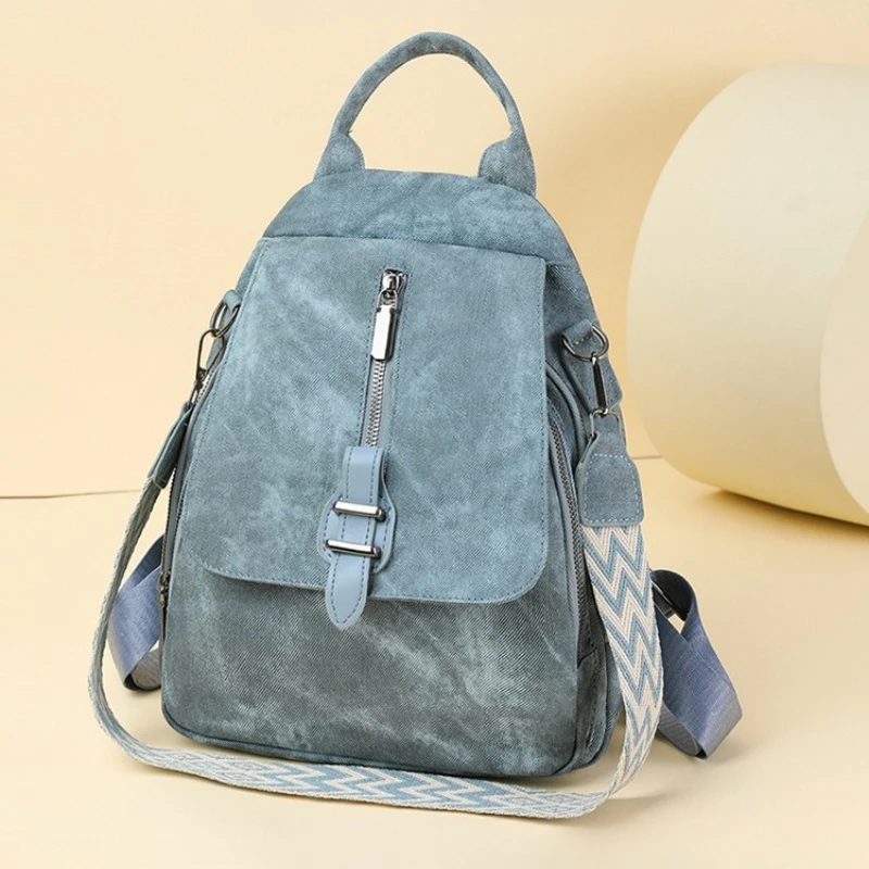 Korean-style women's double student backpack, business commuting handbag, multi-functional, large capacity, single-shoulder bag