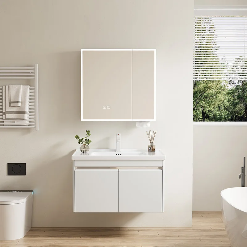 Lavabo, gabinetes De baño inteligentes, diseño minimalista, gabinetes De baño modernos, muebles nórdicos para el hogar, Gabinete De Baño Lsysg