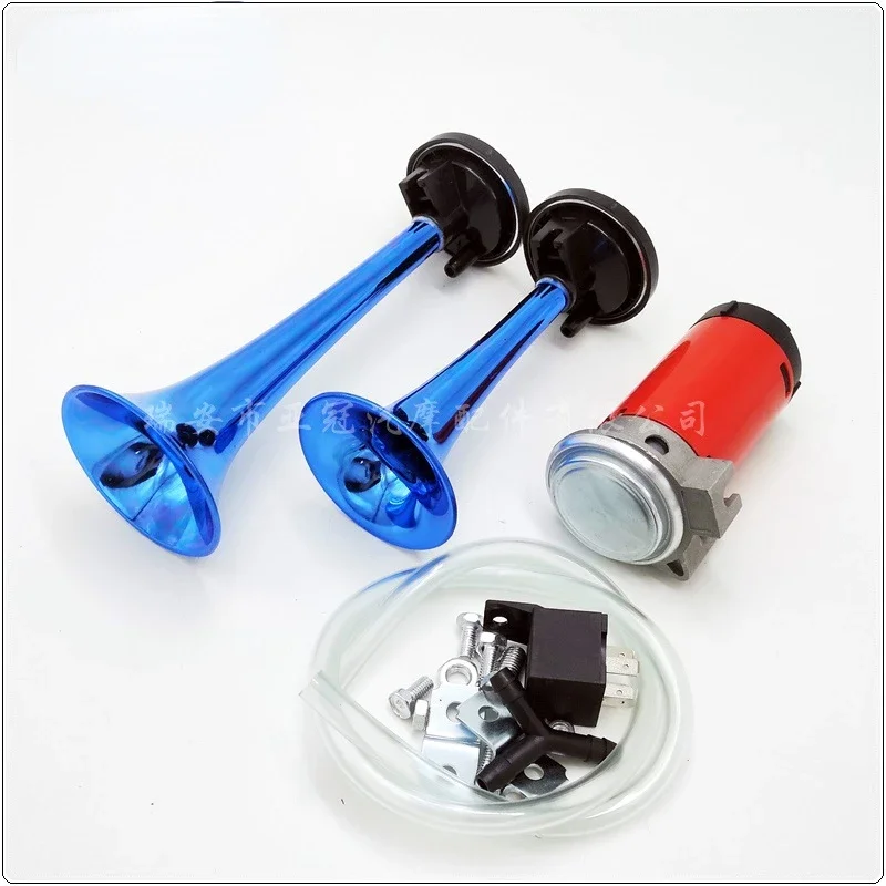 AS042CB plastic double tube electric pump air horn 12V metallic car motorcycle