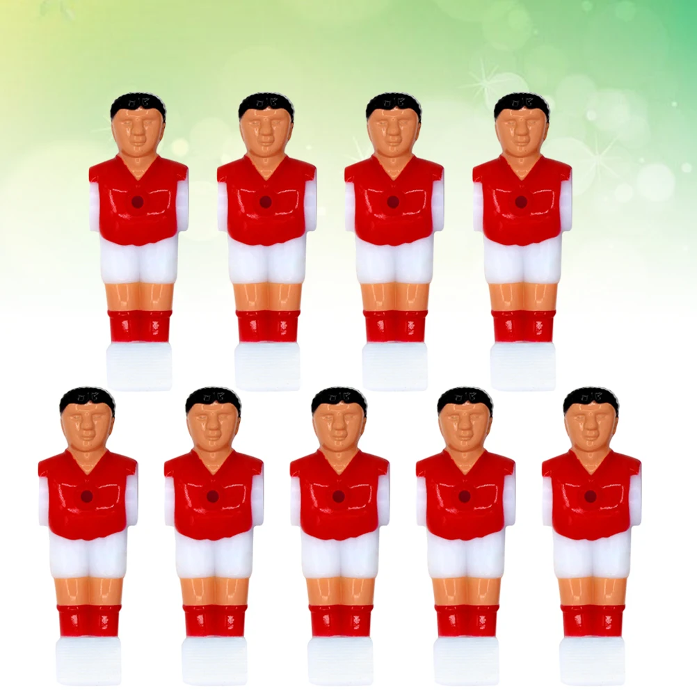

9pcs Table Football Men Player Plastic Foosball Tournament Style Replacement Parts For Soccer Rod Accessories Red