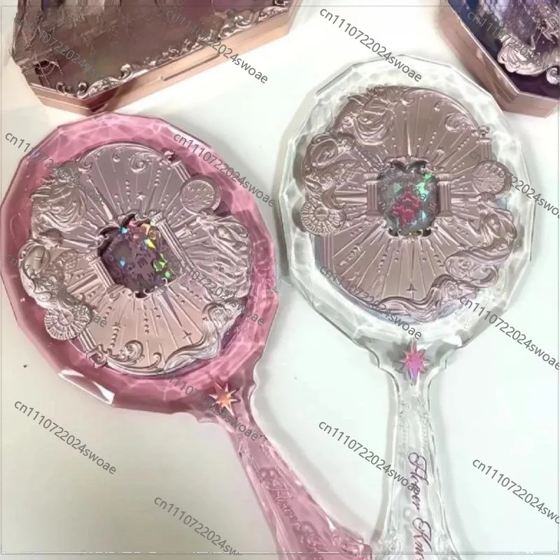 Moonlight Mermaid Hand Mirror Starry Sky Blue Moonlight White Makeup Mirror Heavy Industry