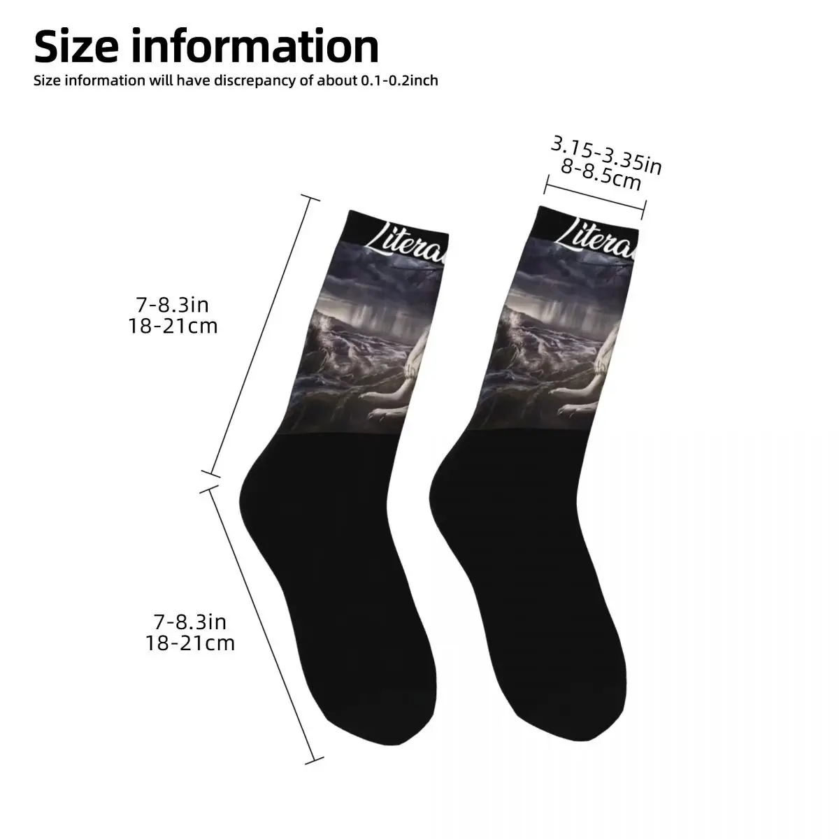 Literally Me Wolf Funny Meme Theme Crew Socks Accessories for Female Non-slip Print Socks