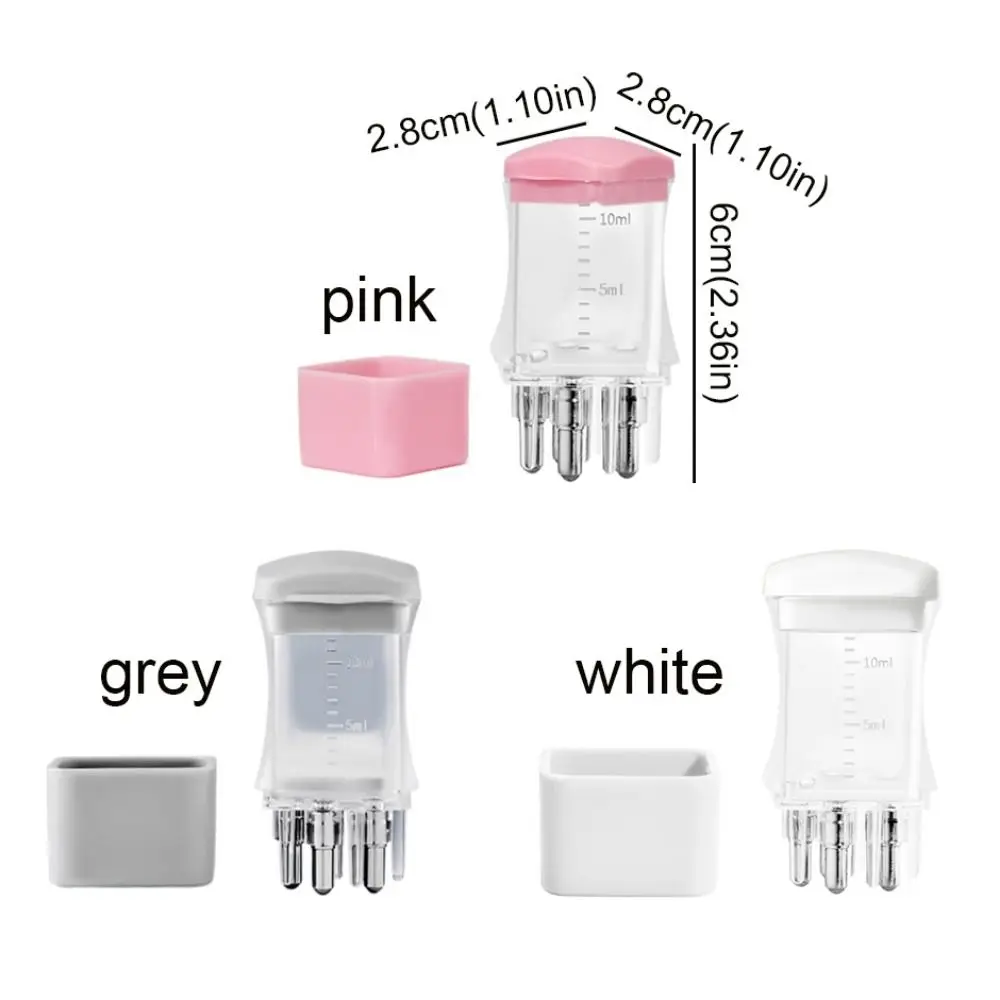 多機能ミニ頭皮アプリケーター プラスチック製 10ML ヘアヘッドマッサージャー 目盛り付き液体ガイドコーム セラムオイル塗布用