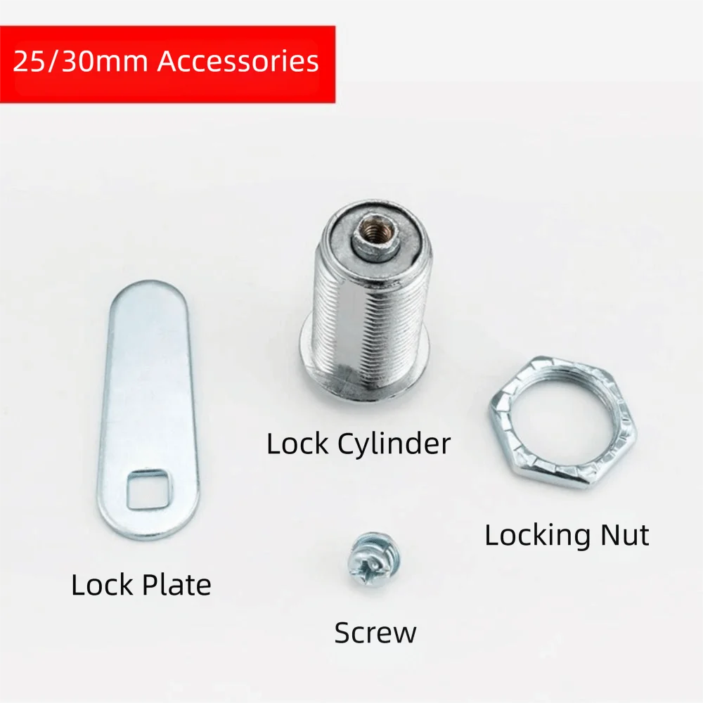 16-30mm Length Drawer Lock 2 Keys Included Mechanical Tongue Cabinet Lock Metal Body Locking Plate Distribution Box Lock