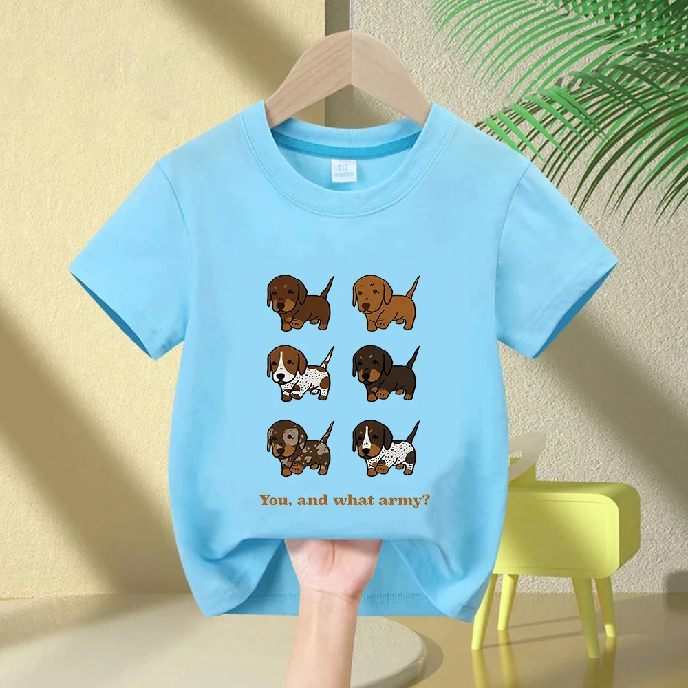 Dachshund Teckel Cute Dog Kids Tshirt Cute Printing Shirt Fashion T-Shirt for Casual Tops Short Sleeve Summer Fashion Print