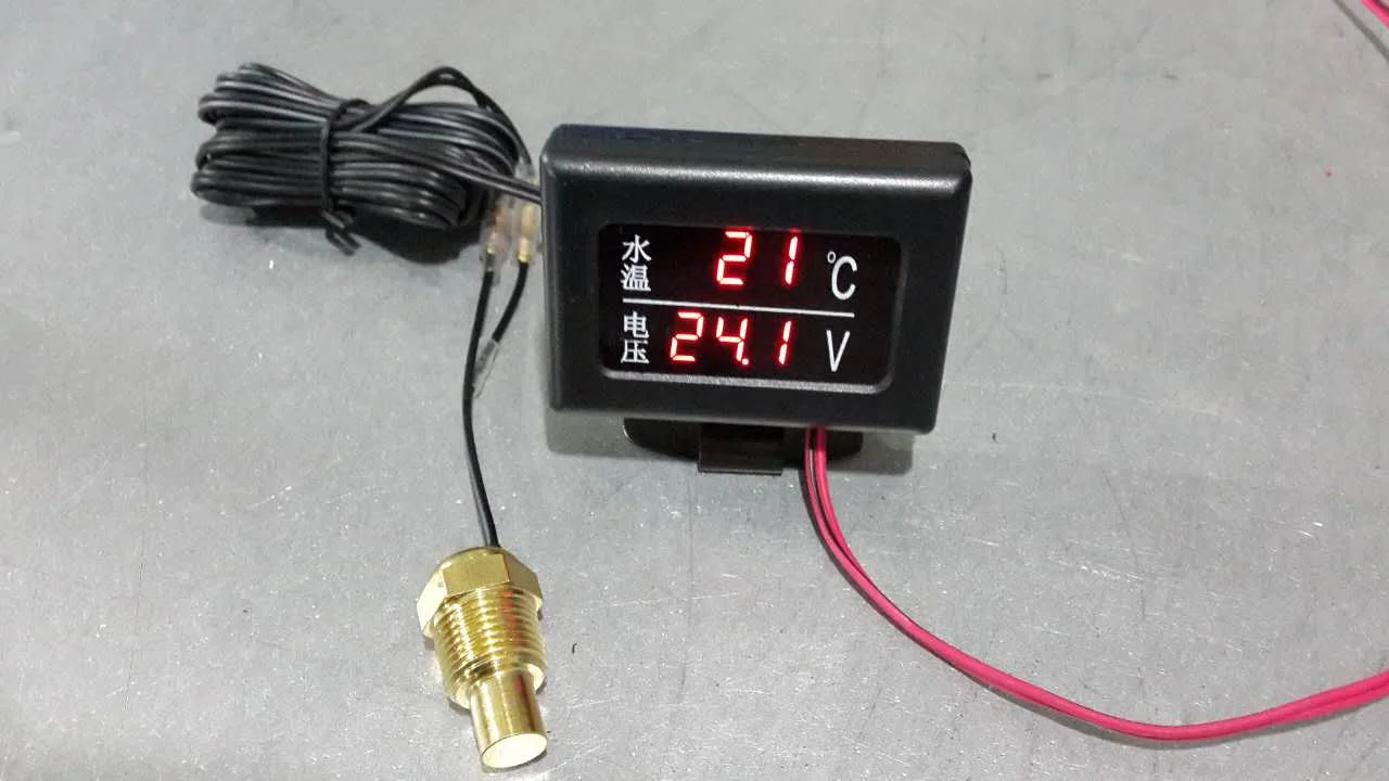 

water temperature and voltage two-in-one combination table 12V24V general truck modified liquid crystal digital display water