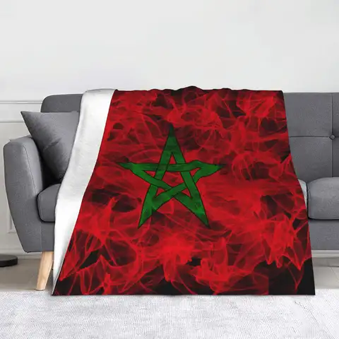 Moroccan Flag Morocco Blanket Fleece Autumn/Winter  Breathable Ultra-Soft Throw Blankets for Home Travel Quilt