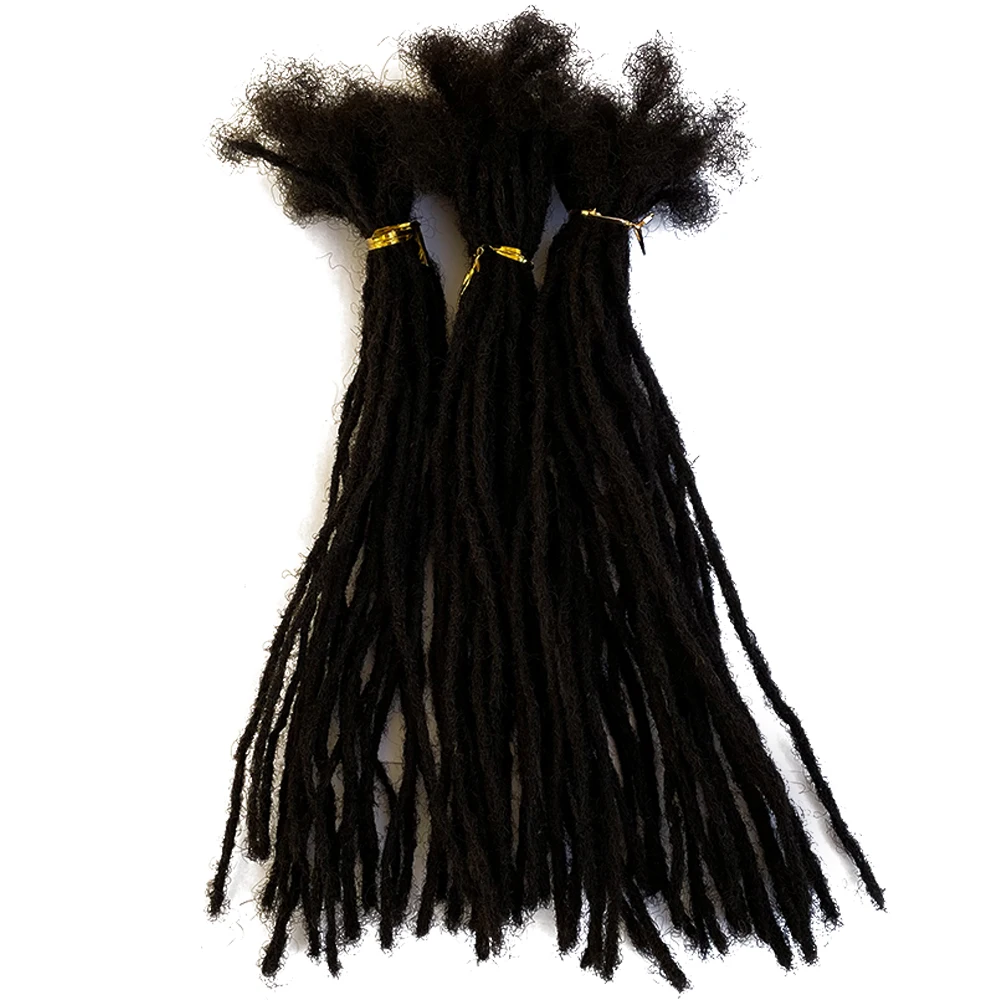 Extensions de cheveux humains pour africains, peuvent être teintes et bouclées, entièrement faites à la main, Micro taille 0.1 cm, 20locs/paquets