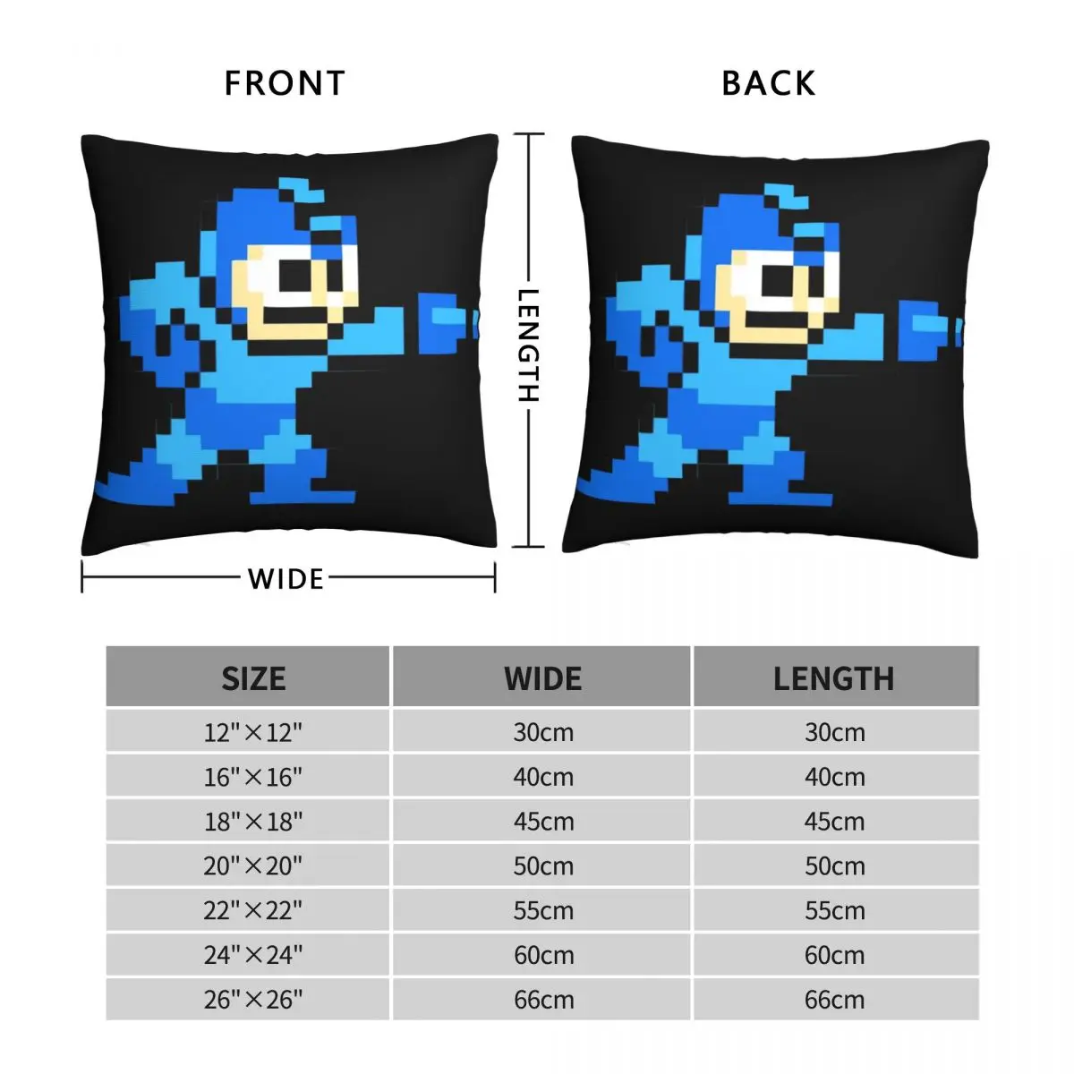 Mega Man Game 8-Bits Square Pillowcase Polyester Linen Velvet Pattern Zip Decor Throw Pillow Case Car Cushion Cover Wholesale 18