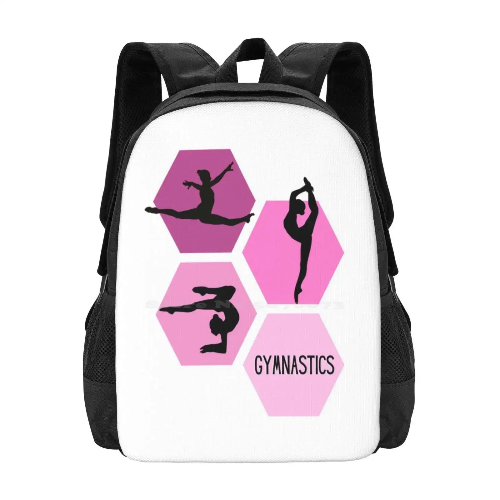 الجمباز الوردي رائجة البيع حقيبة مدرسية على ظهره حقائب الموضة الصالة الرياضية الطابق بار شعاع يقلب اليد يقفز تعثر مرنة الانقسام الوردي #1