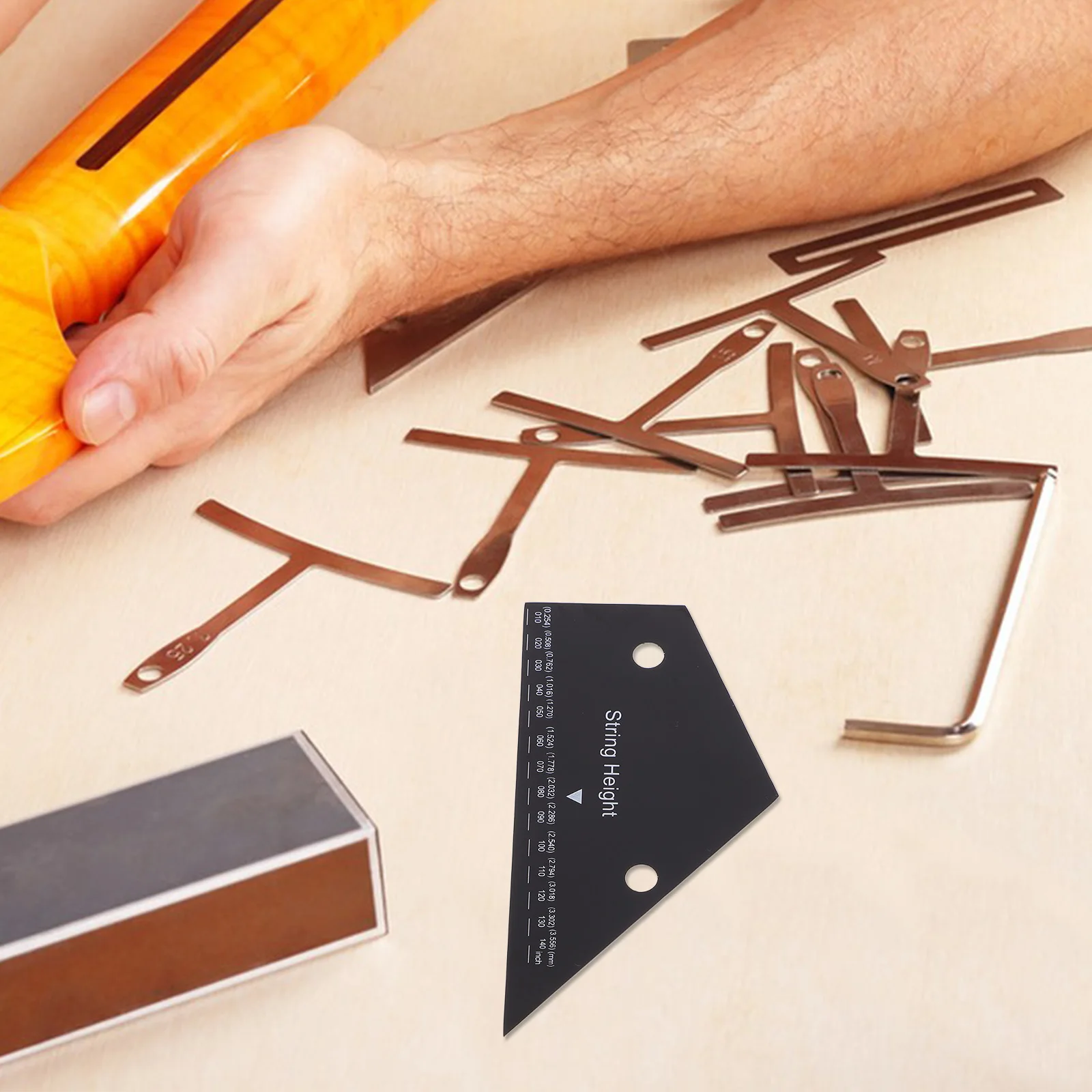 

Professional Height Ruler For Electric Bass String Action Gauge Luthier Tool Clear Scale Compact Size Accurate Measurement