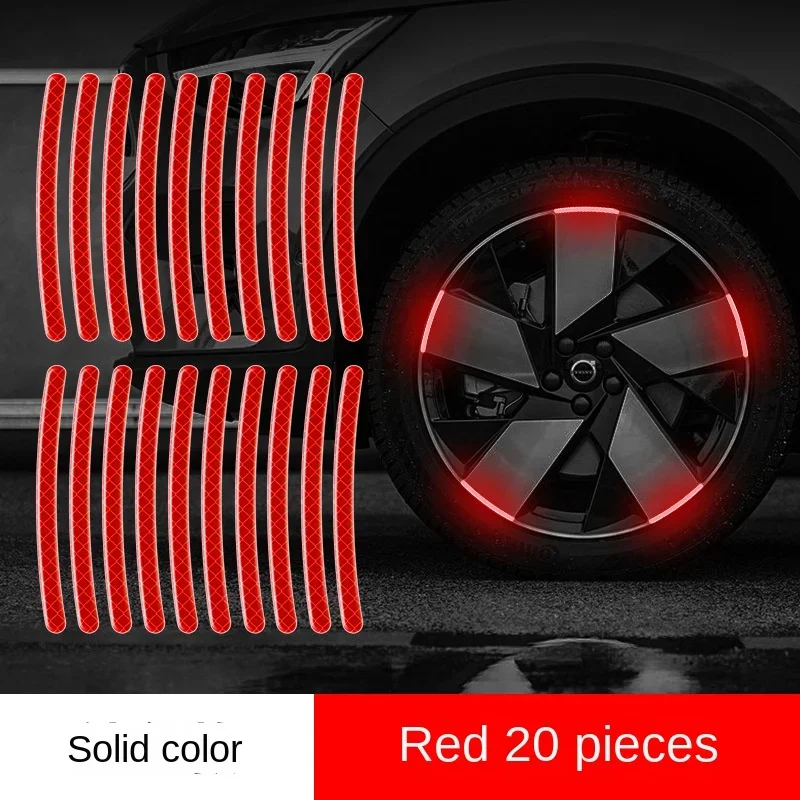 Car Wheel Hub Reflective Sticker Tire Warning Sticker Personalized Creative Motorcycle Electric VehicleSilver Sticker Decoration