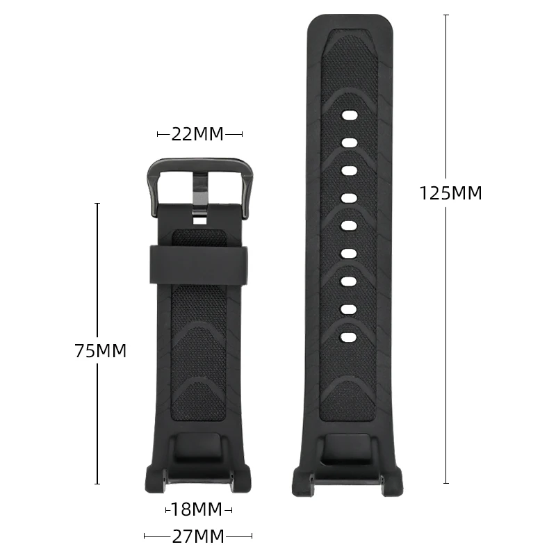 18x27mm Men Waterproof Rubber Resin watch strap For Casio G shock PRG-240 PRG-40 Dedicated interface  Watch Accessories