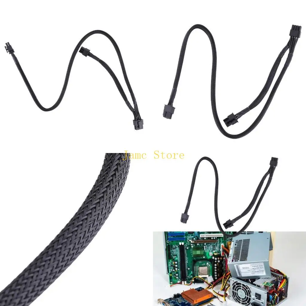 LX0B Durable PSUs 8Pin to 8 Pin (6+2) 6Pin GPU Male Adapter Extension Cable 60+20cm
