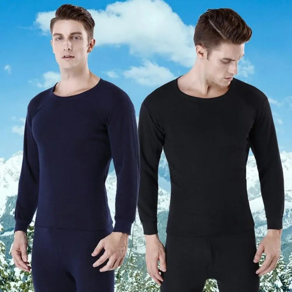 Winter Thermal Underwear Set Men Warm Thick Fleece Long Johns Tops Man Thermal T Shirts Bottom Pants Suit Thermal Pajamas Set