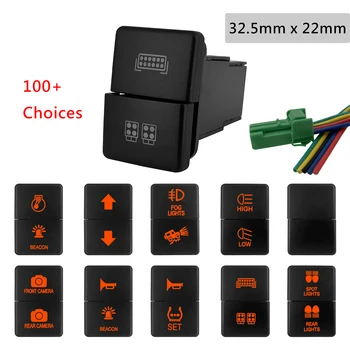 Orange bernsteinfarbener 12-V-Doppeldruckschalter für Toyota-Schalter Toyota 4Runner FJ Cruiser Landcruiser Prado Tundra Tacoma