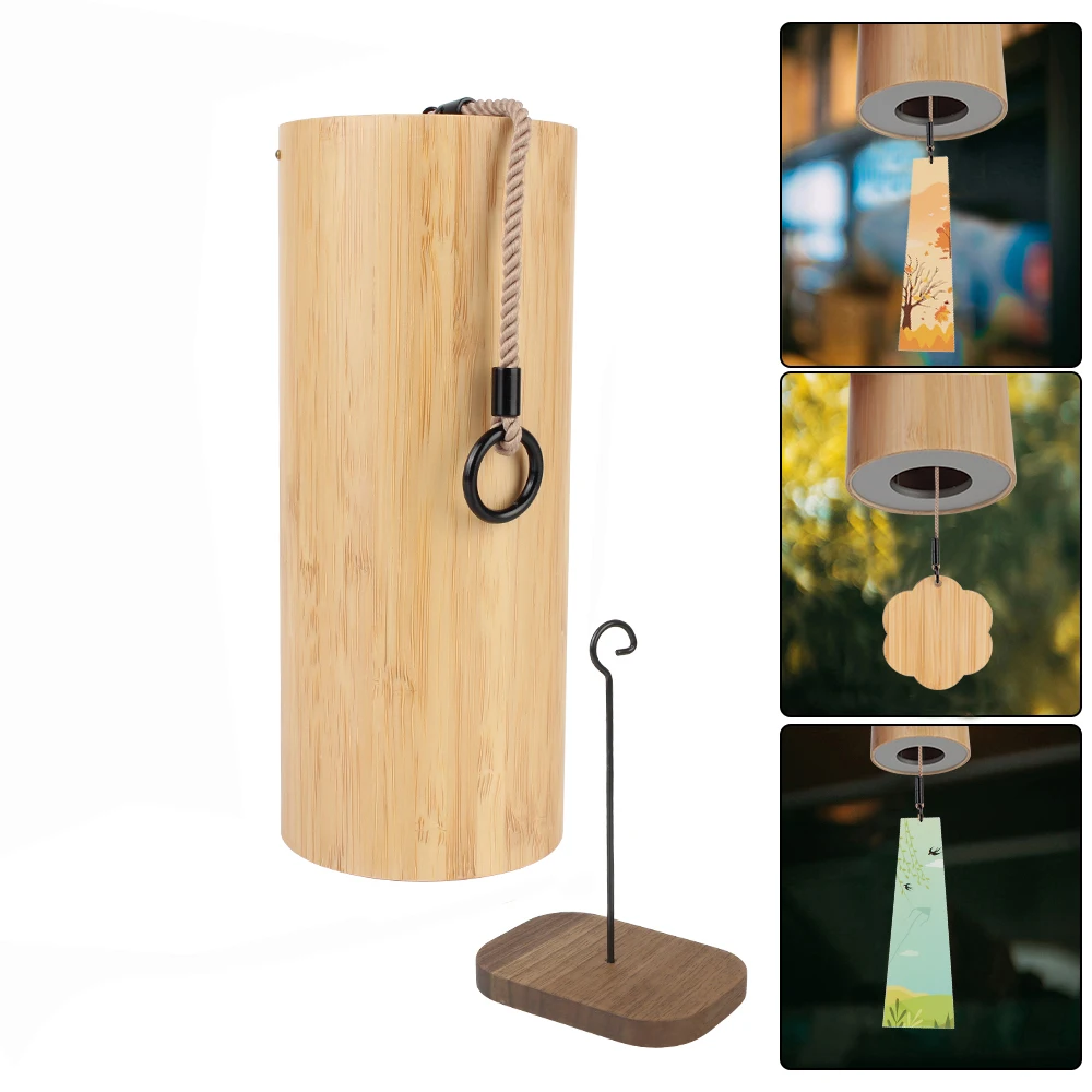 Boho Windchime Windbell Music Chimes Outdoor Home Patio Garden Decoration Handmade Wooden Natural Bamboo Chord Wind Chimes