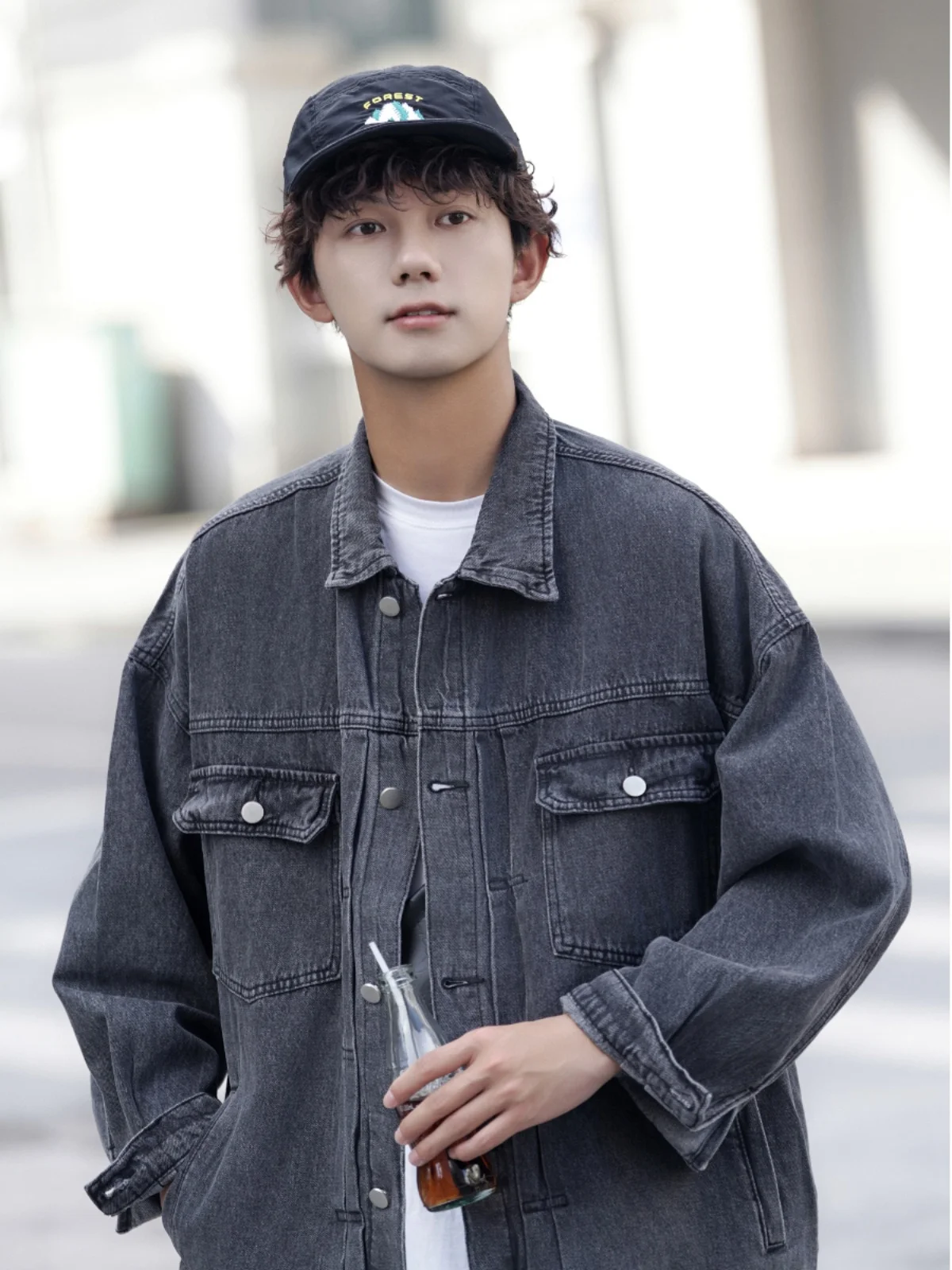 

Мужская джинсовая куртка Waed: модная американская уличная мода, весна-осень, молодежная повседневная, с длинными рукавами, на пуговицах, для работы