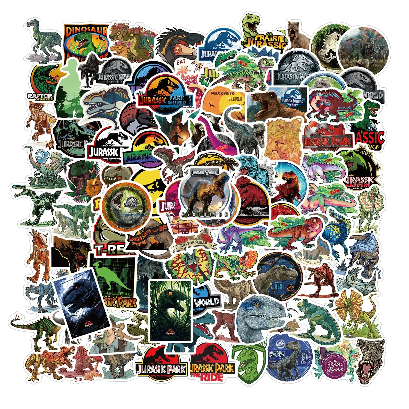 10/30/50PCS Classic Dinosaur Park Stickers PVC Decals DIY Luggage Skateboard Trunk Laptop Cool Animal Sticker for Kid Toy Gift