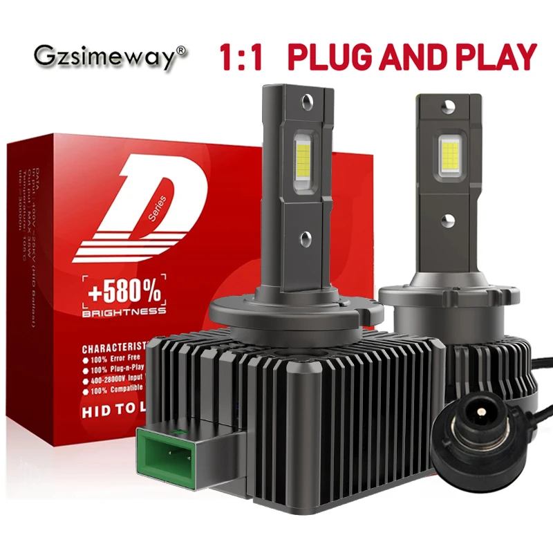 

2PCS Car Lights D1S LED D3S D2S Headlight Canbus 70W 32000LM D4S D5S D8S D1R D3R Turbo LED Lamp Auto Bulbs 6000K White Plug&Play