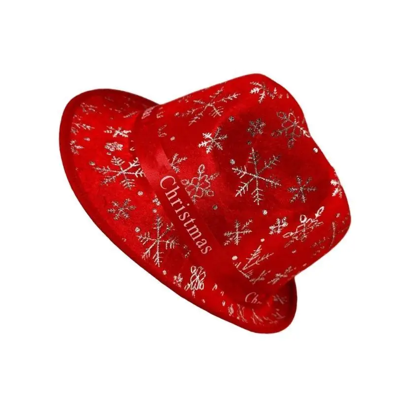 31BB Christmas Top Hat for Women Men Holiday Celebration Shimmering Hat Unisex Party Hat Festival Caps Party Props Costume Hat