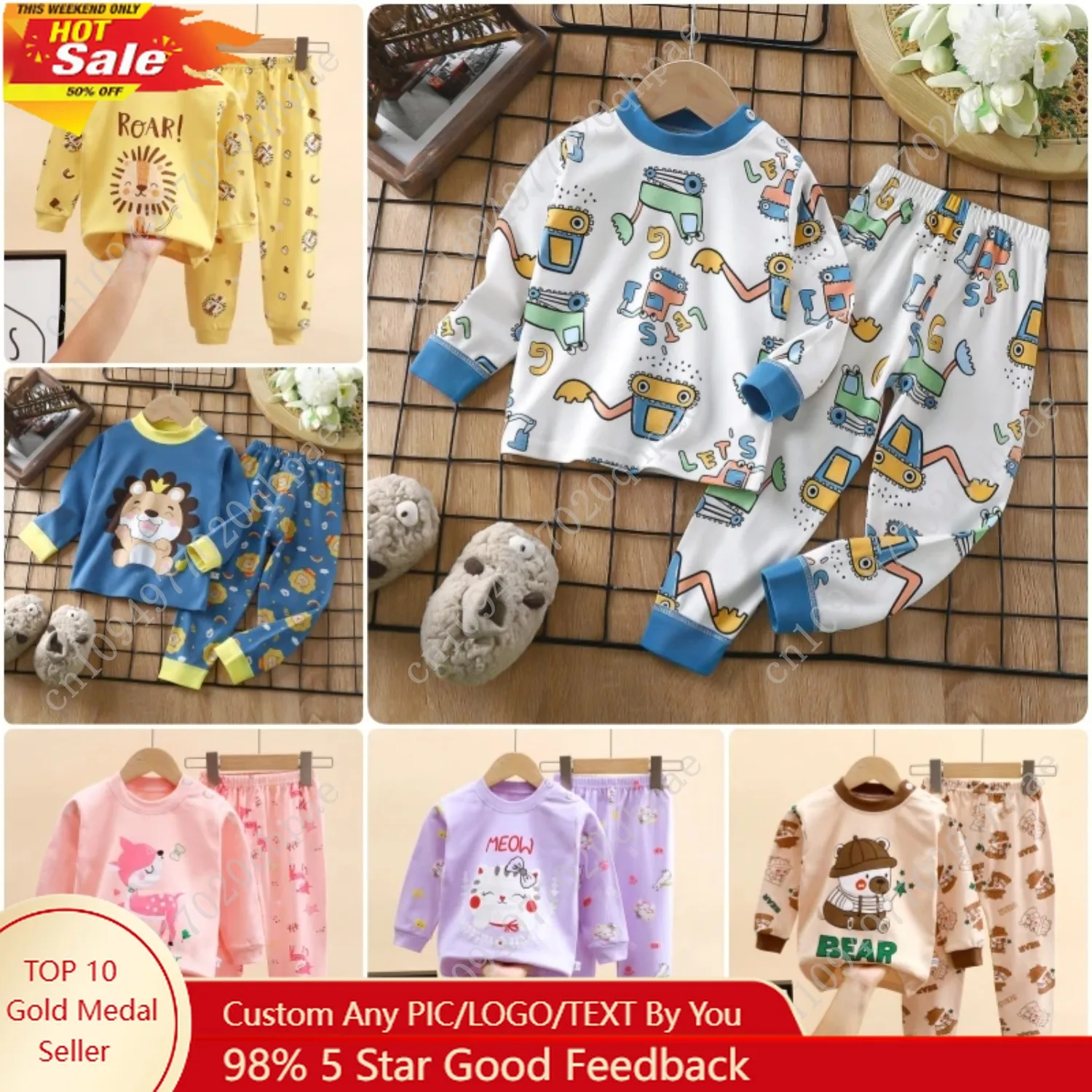 

New Kids Boys Girls Pajama Sets Cartoon Print Long Sleeve O-Neck T-Shirt Tops with Pants Toddler Baby Autumn Sleeping Cloth DS39