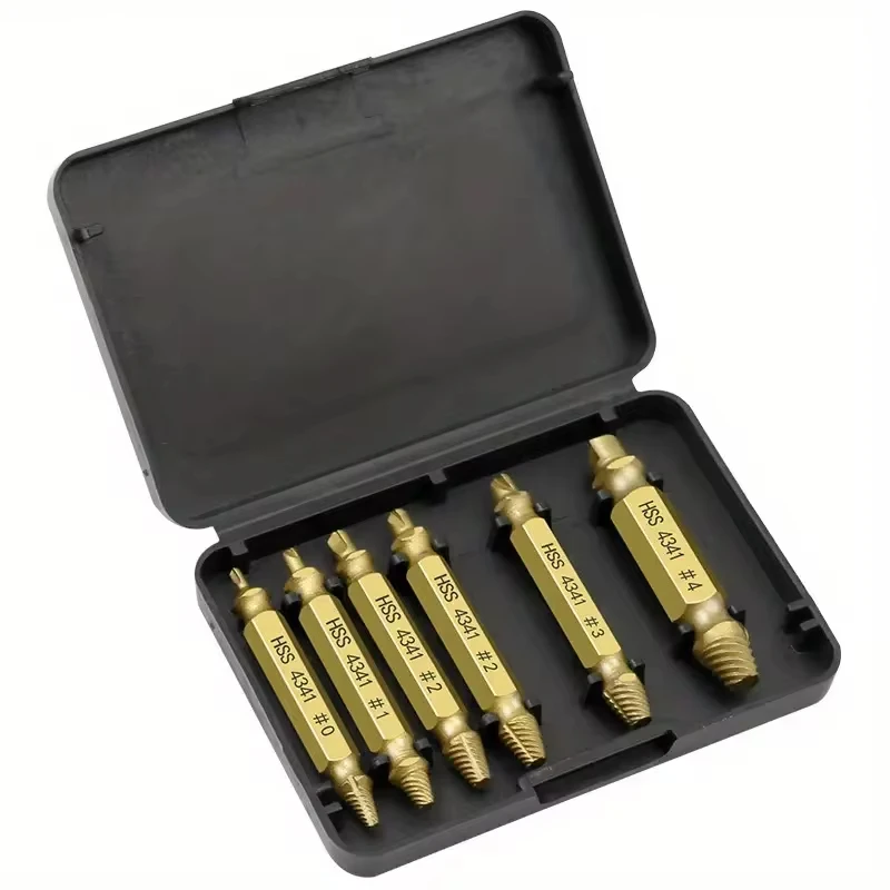 Damaged Screw Extractor Set HSS Drill Bit Stripped Broken Remover Easily Quickly Take Out Kit Easy Demolition Power Tools