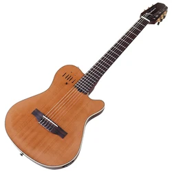 Matte finish Solid wood 39 Inch Classic silent Guitar 6 String 22F Classical Guitar Natural Clolor with EQ