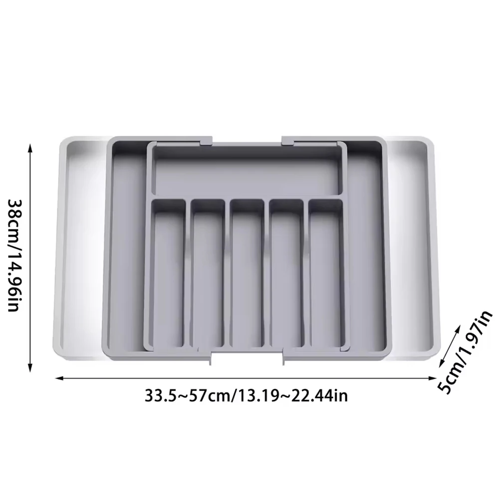 Large Capacity, Convenient And Tidy Expandable Utensil Tray, Expandable Cutlery, Household Cutlery Tray, Drawer Storage Box image 5