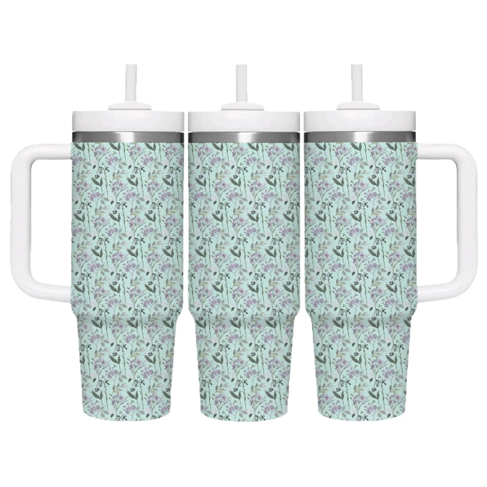 2025 الجيل الثاني الجديد 40oz كوب ماء من القش عالي القيمة كوب ثلج على شكل زهرة 304 كوب معزول من الفولاذ المقاوم للصدأ. هدية عظيمة