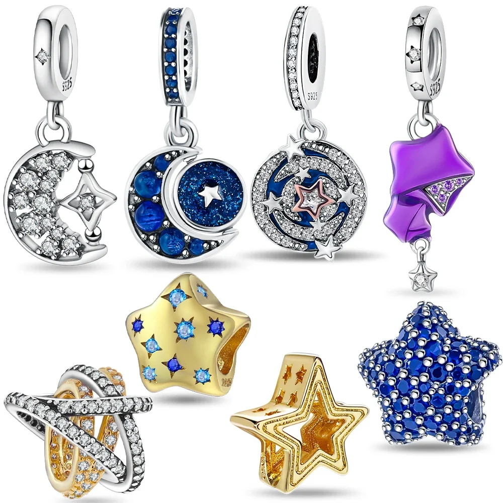 

Original Romantic Blue Ocean Element Stars 925 Silver Pendant Beads Fit Bracelet Women Jewelry Diy Accessory Wedding Fine Gifts