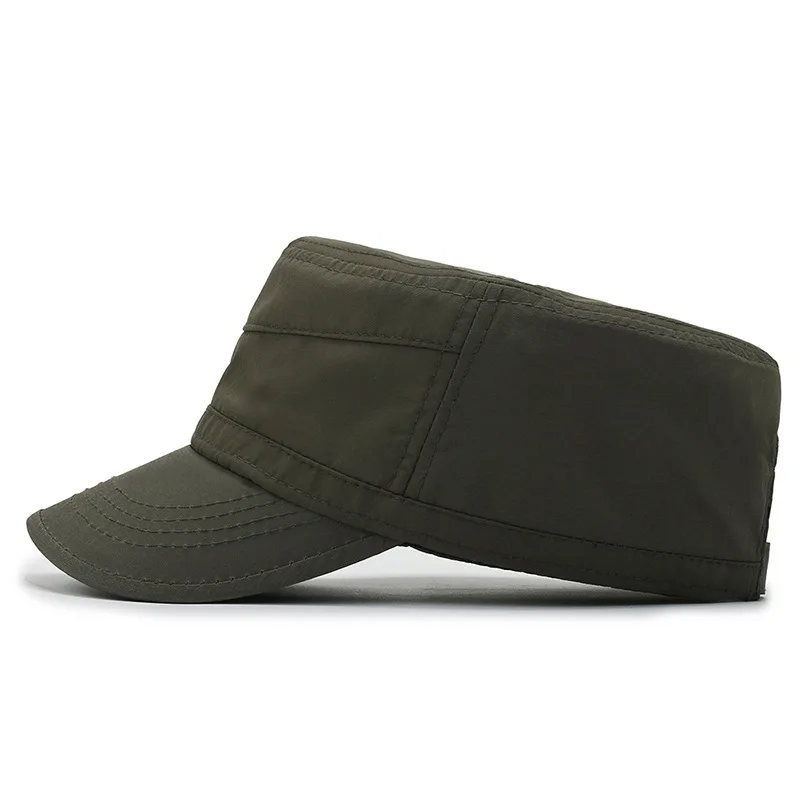 Flat Top Men's Cadet Cap Sun Protection Hiking Adjustable Outdoor Casual Military Style Patrol Hat Work Quick Dry Field Cap