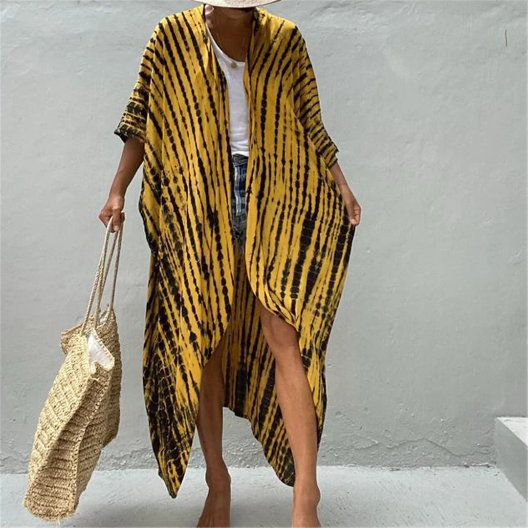 17 Farben Leopardenmuster Buntes Tunika-Strandkleid mit Gürtel Strandkleidung Strandmode Damen Strand-Cover-Up V4510L – Detail 20