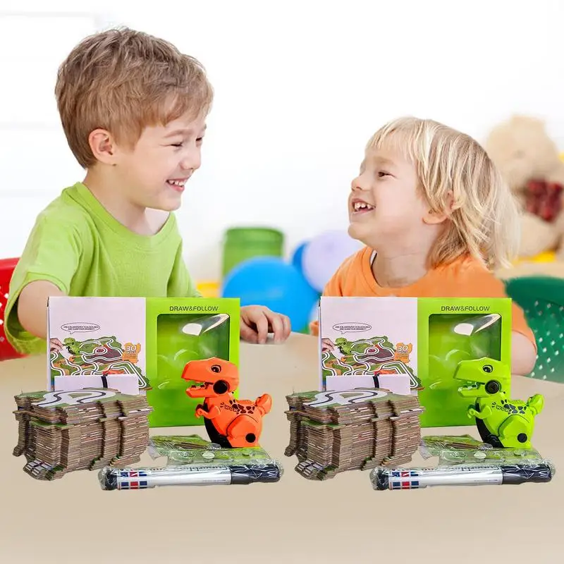 Juego de rompecabezas de pista de coche, juguetes de pista de dinosaurios para niños, juguetes educativos sensoriales para niños de 3 4 5 6 7 años