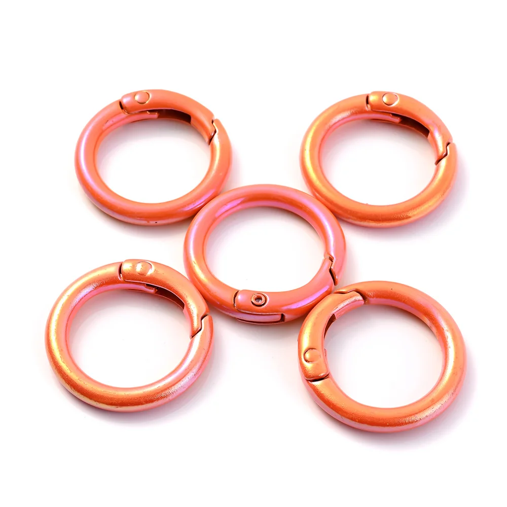 5pcs Colorful AB Round Spring Gate Ring Connectors
