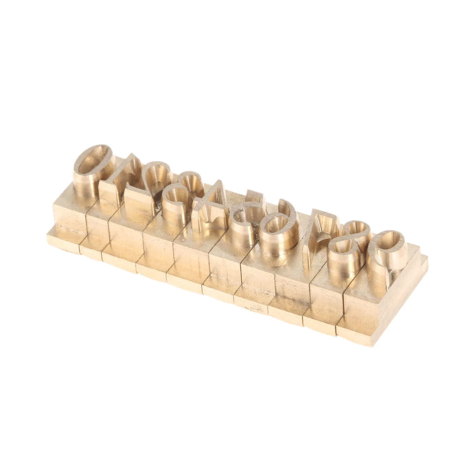 10pcs/set Time New Roman Numbers 6mm Gold Brass Flexible Metal Stamping Logo Brass 0123456789 Embossed Leather Wood Craft Tools