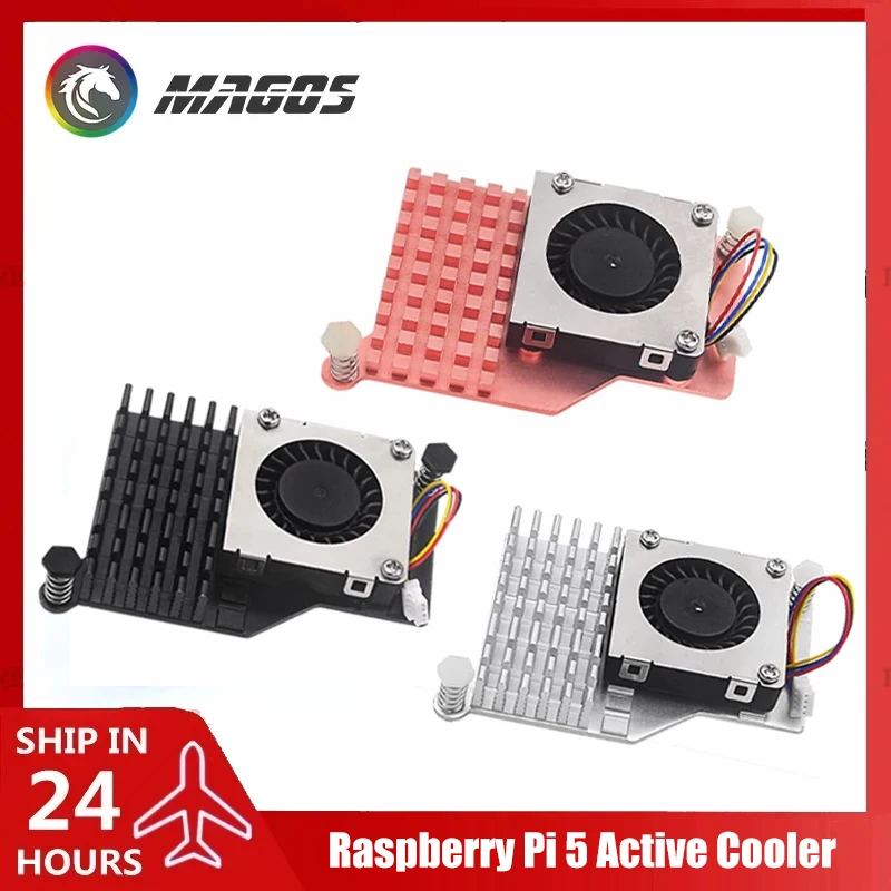 Raspberry Pi 5 Active Cooler, Copper or Aluminum Heatsink + PWM Speed Adjustable Fan Cooling Radiator for RPI 5 Pi5