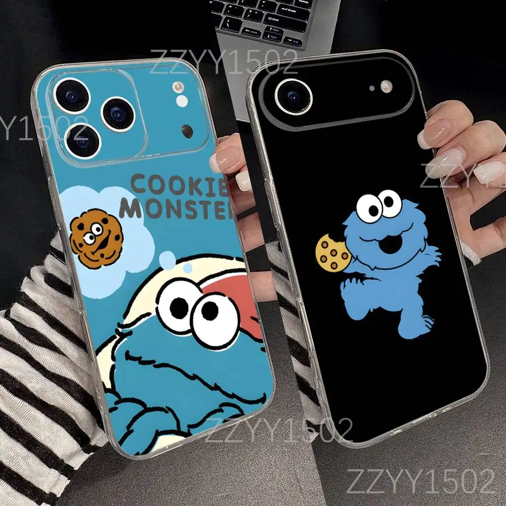 

Cartoon C-Cookies Monster Phone Case For iPhone 17,16,15,14,13,12,11 Pro,Max,Plus,X,XS,XR,SE4,E Mini Transparent Soft
