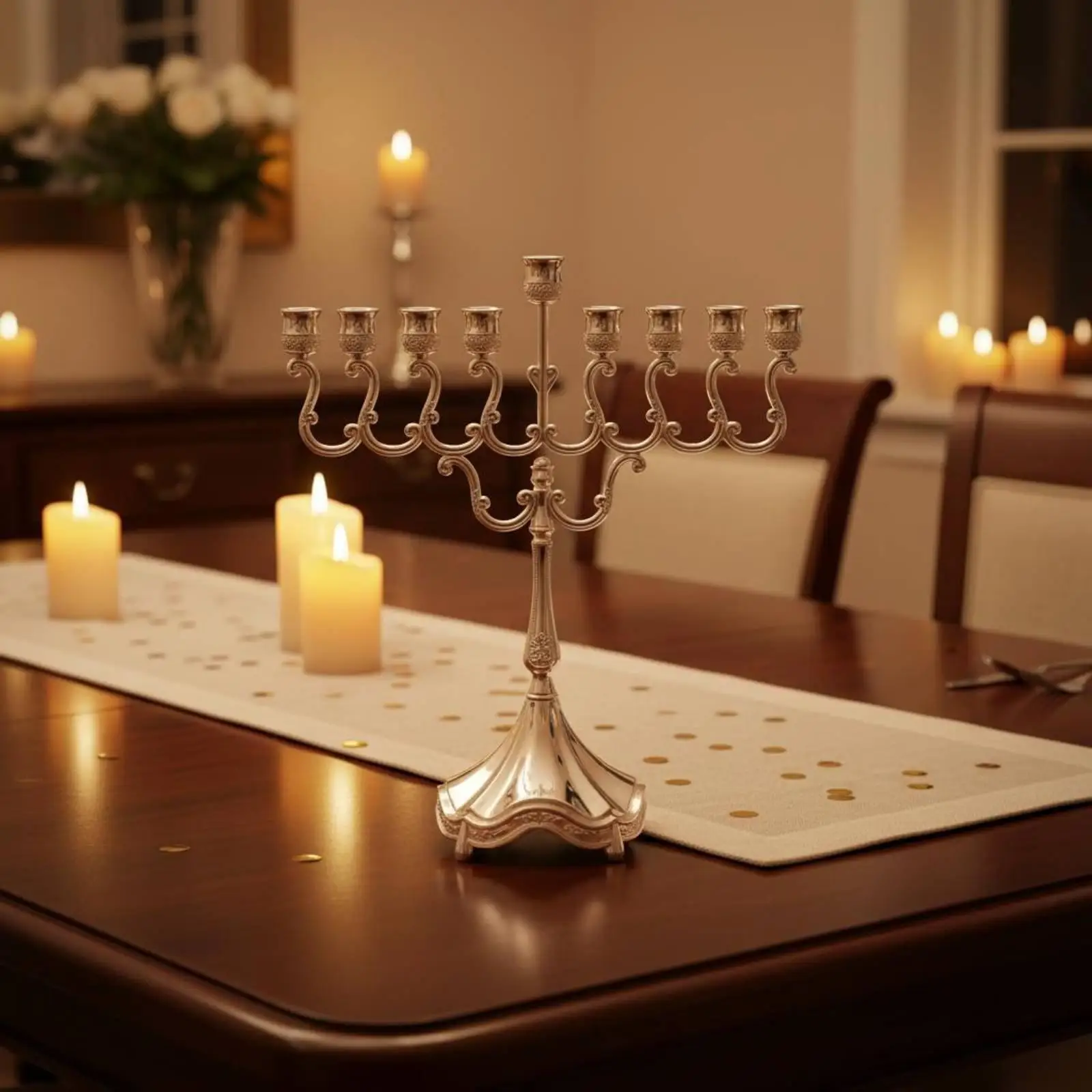 Large 9 Branch Metal Candle Holder Elegant Candelabra Wedding Table Centerpiece for Party Romantic Setting view 4