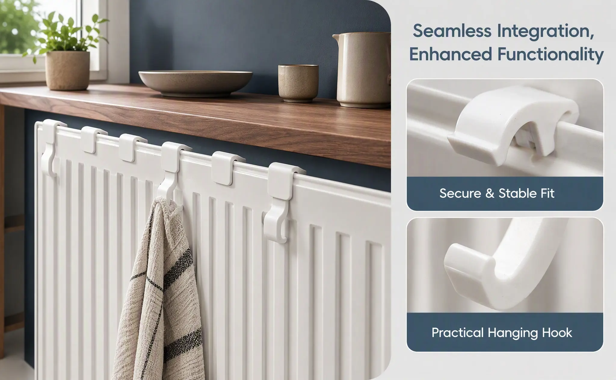 10Pcs Versatile Radiator Hanger Clip Kit Stylish Design Space Saving Towel Holder Heat Dissipation Enhancer for Radiator Covers