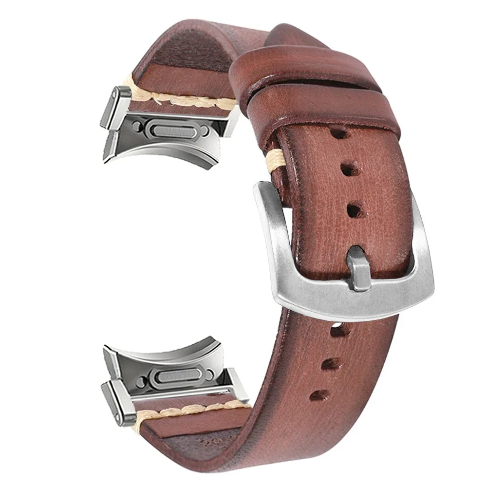 حزام من الجلد الطبيعي لهاتف سامسونج جالاكسي 5/6/7 44 مللي متر 40 مللي متر ساعة جالاكسي FE سوار مناسب سريع لهاتف جالاكسي 6 كلاسيكي 47 مللي متر/43 مللي متر