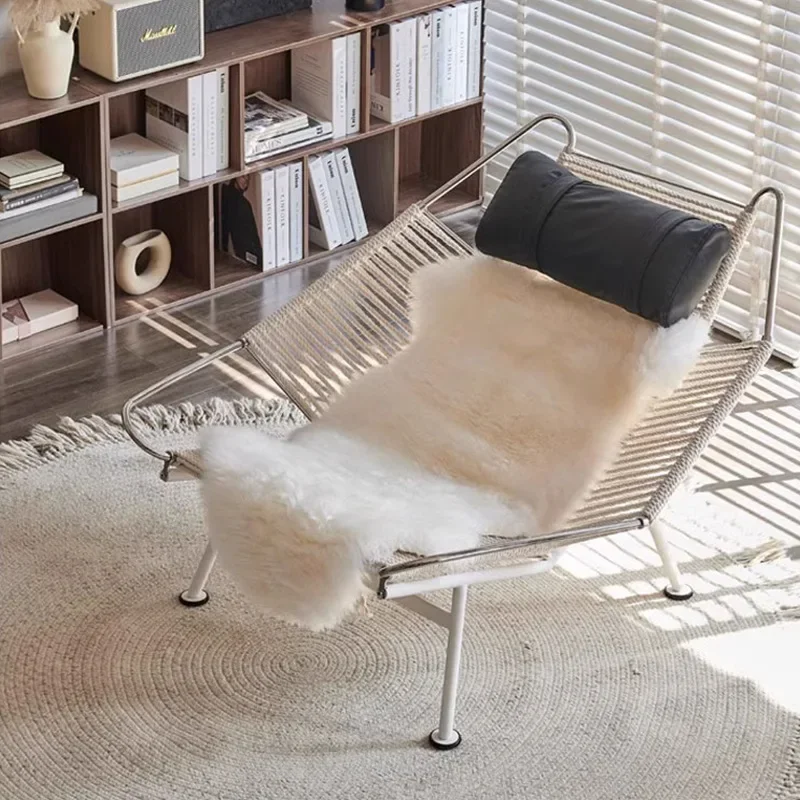 Danish designer wabi wind recliner medieval flag rope creative leisure hand-woven seat design