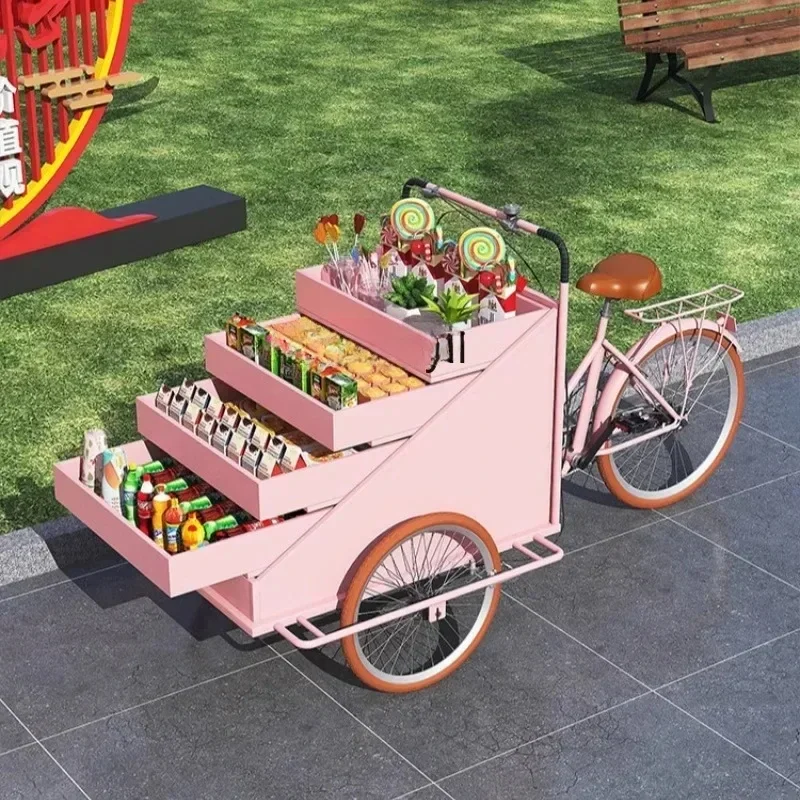 A newThree-wheeled stall promotion rack dining car mobile snack float booth drink ice powder car