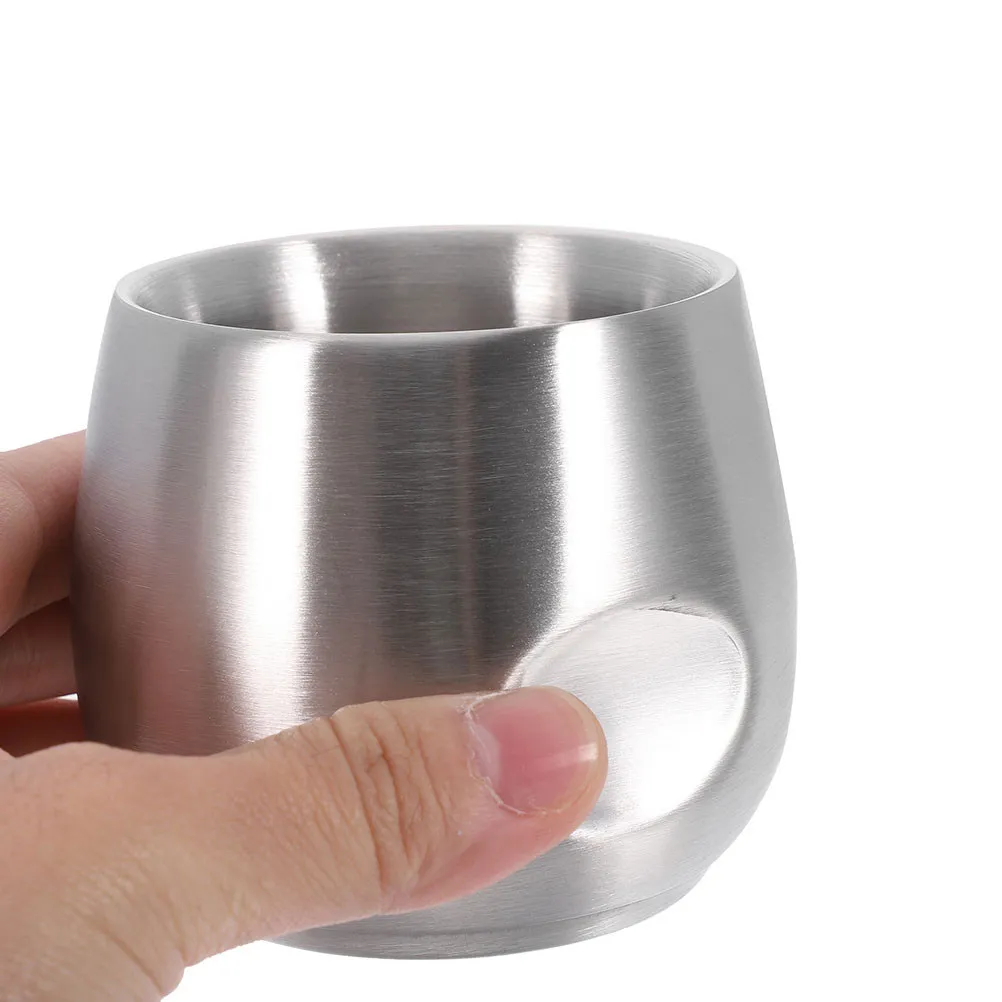 Double Layer Stainless Steel Bowl Durable Drop Resistant Large Capacity Cream Mug Comfortable Grip For Men Shaving Supplies Foam