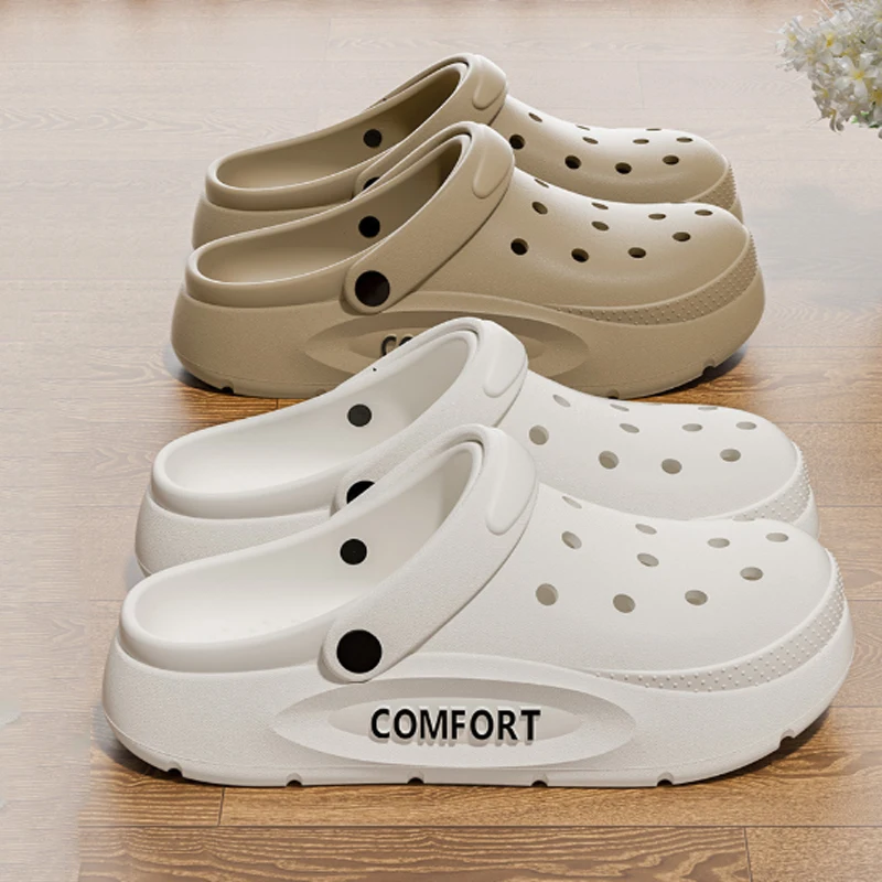 Summer ladies and men leisure hollow hole slippers leisure platform sandals adult home sandals.