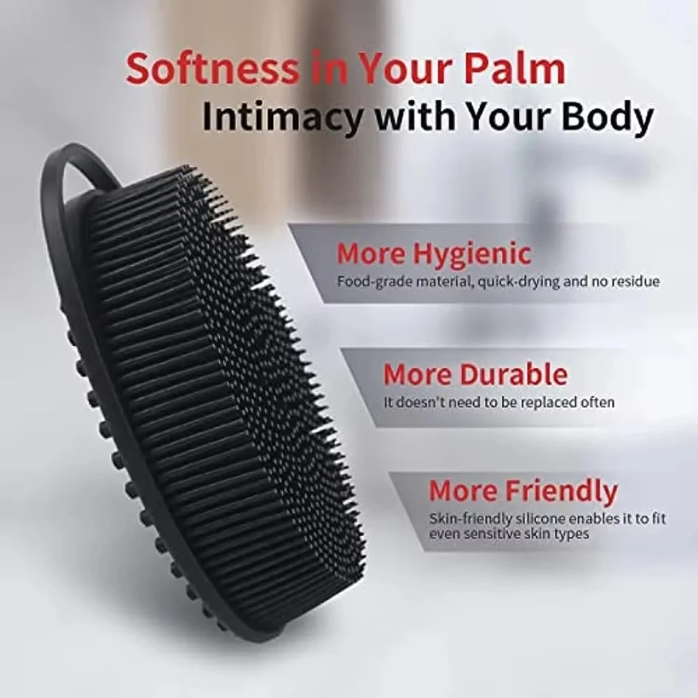 3pcs Body Scrubber Silicone Massage Brush Durable Advanced Sanitary Technology Easy To Silicone Body Scrubber Bath Brush