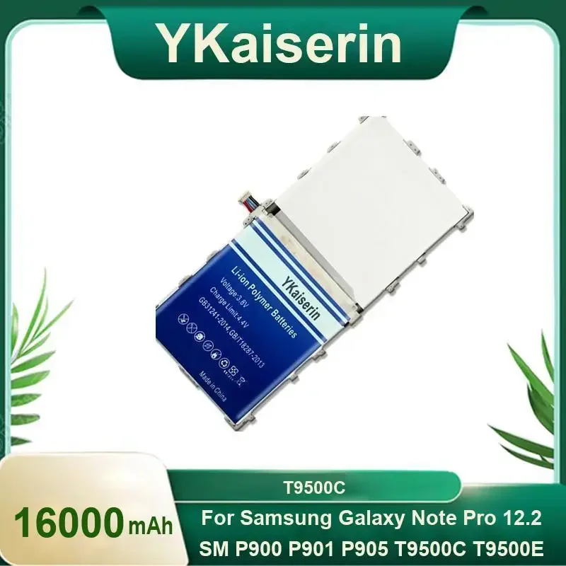 

YKaiserin T9500E T9500C Tablet Battery for Samsung Galaxy Note Pro 12.2 SM-P900 P901 P905 16000mAh Batteria + Free Tools