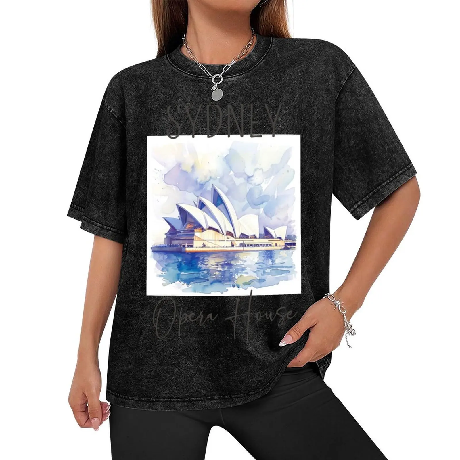 Watercolor Design of Sydney - Australia T-Shirt custom t-shirts luxury clothing labubu blacks sweat mens designer clothes