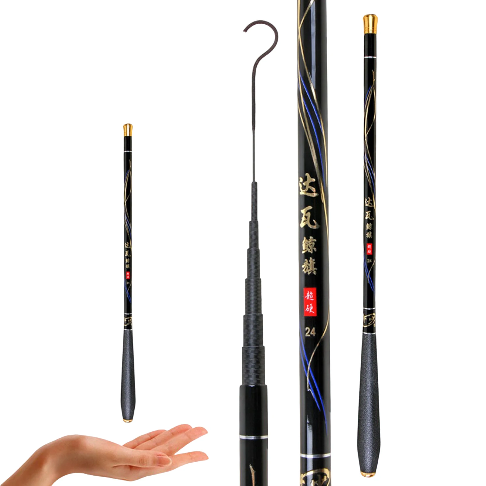 28 Tone Fishing Table Rod with Light and Rigid Rod Body for River Pond Fishing Using MC889