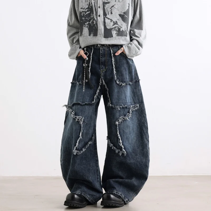 

GIOIOMen's Jeans，2025Autumn and Winter New Spliced Scimitar Style Loose Casual Men's Jeans，Fashionable Men's Clothing